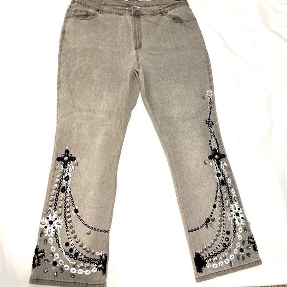 Dg2 Diane Gilman Embroidered Jeans 